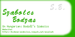 szabolcs bodzas business card